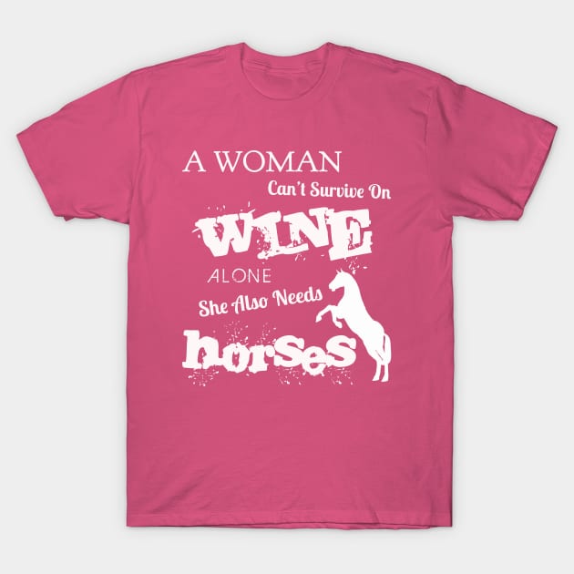 WINE AND HORSES T-Shirt by kat2016